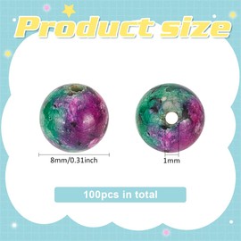 OLYCRAFT about 100pcs 8mm Natural Ruby Zoisite Beads Epidote Jasper Bead Strands Round Loose Gemstone Beads Energy Stone for Bracelet Necklace Jewelry Making