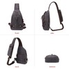 SHENHU Crossbody Sling Bag Waxed Canvas Leather Shoulder Chest Bag