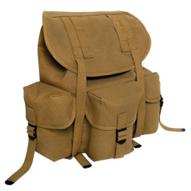 Rothco Mini Alice Pack – Heavyweight 18 OZ Cotton Canvas Rucksack – 20L Capacity – Coyote Brown