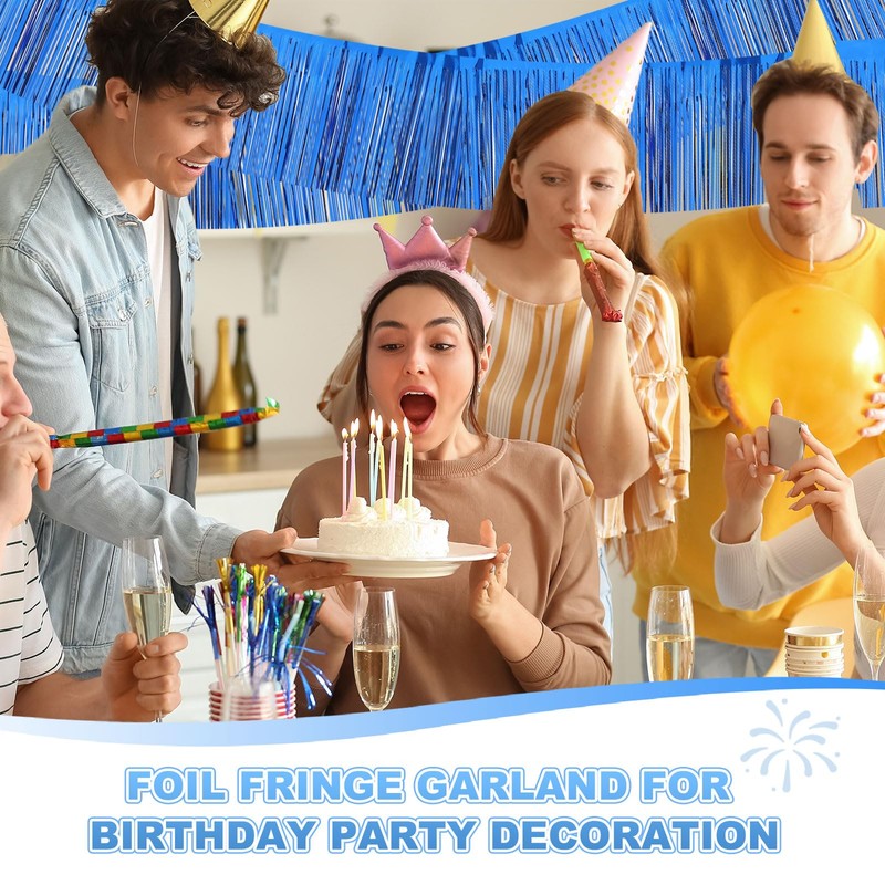 PATIKIL ホイルフリンジガーランド 10フィート 3パック メタリックティンセルストリーマー フリンジバナー 壁掛けカーテン背景 結婚式 誕生日 クリスマス