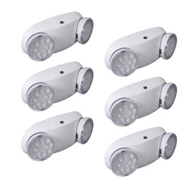 CM MZY ts with Battery Backup,Commercial Emergency Light,Two Adjustable LED Light Head,Emergency Lighting Fixtures,120V/277V AC, UL Certified, 6 Pack