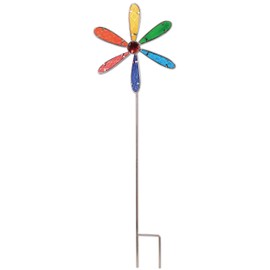 Sunset Vista Designs 92635 Pinwheel Wind Spinner Garden Stake, 28-Inches, Rainbow