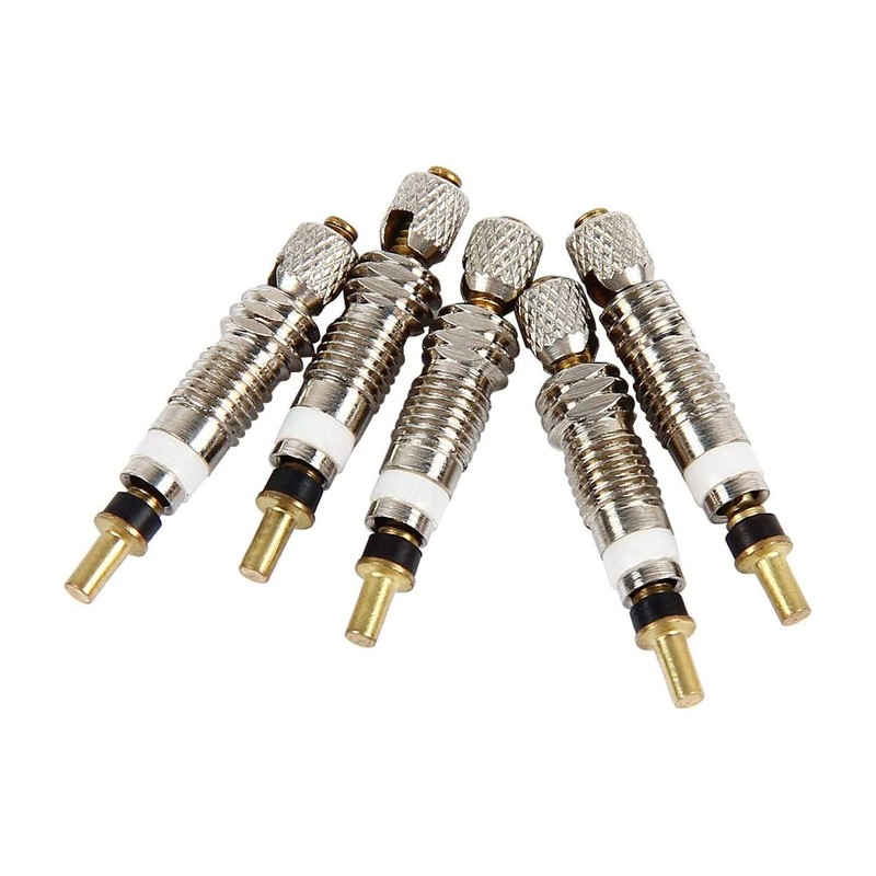 POFET 10pcs Universal Removable Tubeless Presta Valve Cores Silver