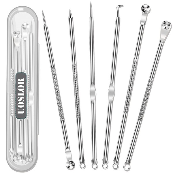 Blackhead Remover Tools, Pimple Popper Kits, Comedone Ance Extractor, Whitehead Removal, Esthetician Supplies, Zit Face Skin Care Tools, 6PCS Dual Ended