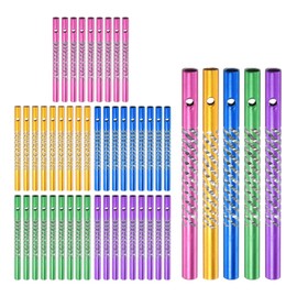 M METERXITY 50-Pack Wind Chime Tubes, Aluminum Wind Chime Empty Tubes, Metal Wind Bell for Outside/Arts and Crafts/DIY Home Garden Outdoor Hanging Decorations [Green+Pink+Blue+Yellow+Purple]