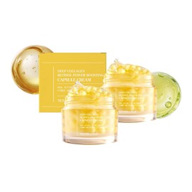 Deep Collagen Retinol Power Boosting Capsule Cream, Anti-Aging Moisturizer with Hyaluronic Acid, Firming Wrinkles, Deep Hydration for Dry Skin, Lightweight Day Night Use
