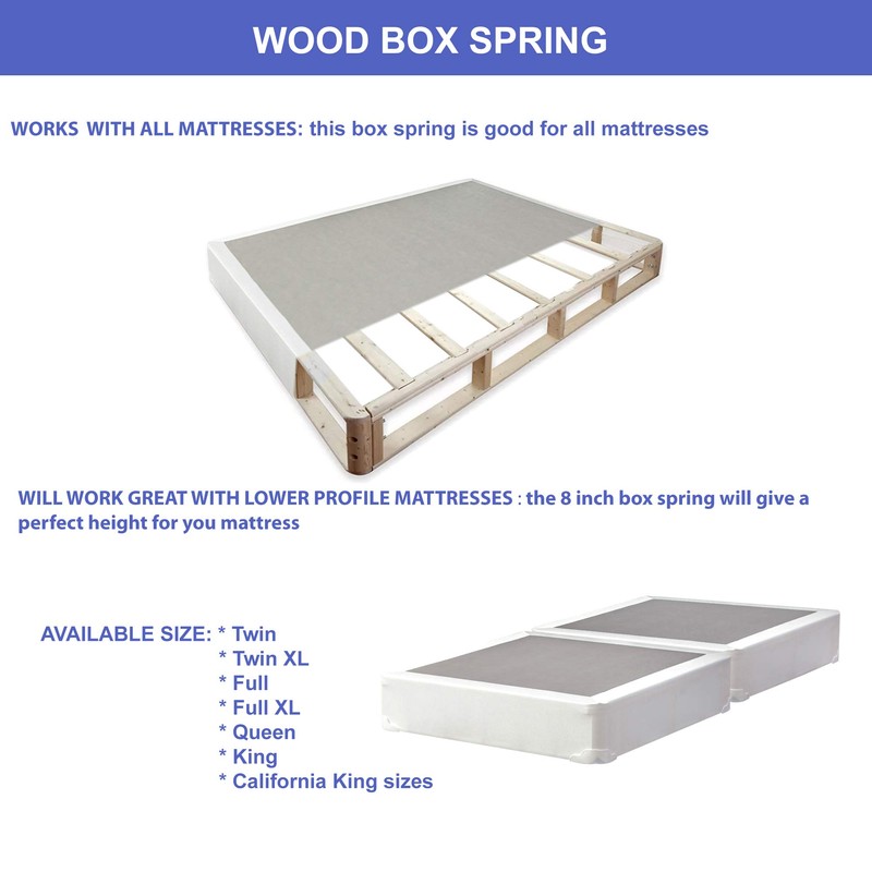 Mattress Solution 8-Inch Split Wood Traditional Boxspring/Foundation,Twin