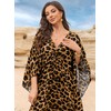 Yanziliu Women Kaftan Dresses Plus Size V-Neck Batwing Sleeves Beach
