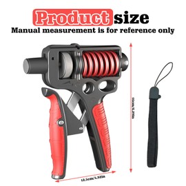 Nizirioo 1 x Hand Trainer, Forearm Trainer: Grip Strength Trainer, Adjustable Resistance 5-165 kg, Hand Grip Strengthener with Textile Belt and Non-Slip Handle, Finger Trainer for Recovery