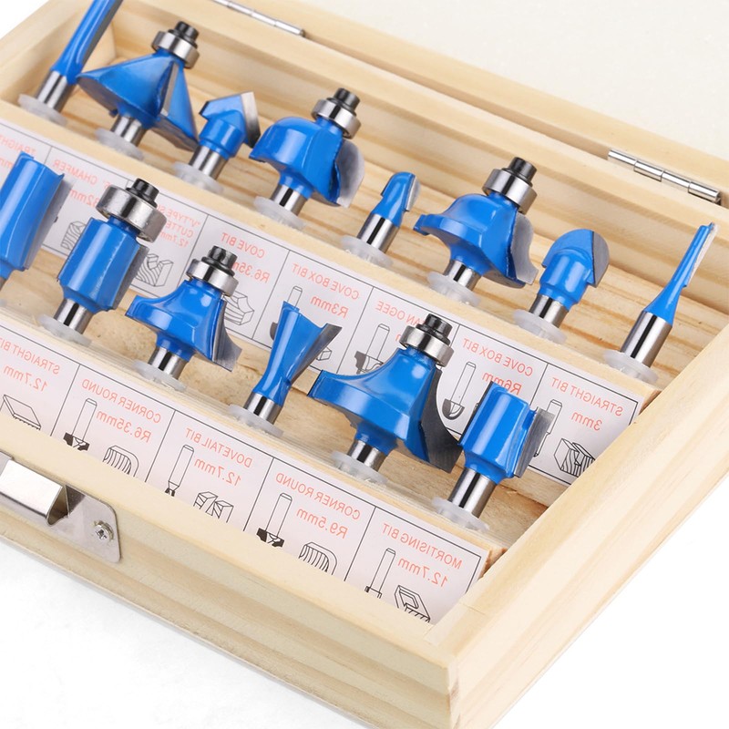 Router Bits Set 1/4" Inch Shank Tungsten Carbide Router Bits
