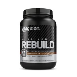 Optimum Nutrition Platinum Rebuild, Premium Platinum Blend Protein Powder with Creatine Monohydrate, Dark Chocolate, 20 Servings