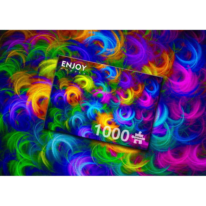 Enjoy Puzzle - Plumas de Neón - Rompecabezas 1000 Piezas,