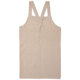 Lep Habituel 500408 Frosty Back Cross Apron, Beige, Plain, Length 28.7 x Width 39.4 inches (73 x 100 cm), Pockets, 100% Cotton, Machine Washable, Women's, Men's, Shoulder Bag, Stylish, Cute, Kitchen,