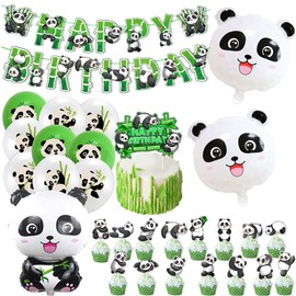 Panda Balloons, Panda Birthday Decorations, Panda Birthday Decoration Set, 40 Pieces Panda Birthday Balloons, Birthday Party Decorations for Carnival Boys and Girls