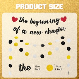 Bliceon The Beginning of a New Chapter Banner, Black & Gold Celebration Banner, Garland for Farewell, Engagement, Graduation, New Job, Housewarming, Retirement, Divorce, Resignation Party Decor