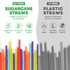200PCS Biodegradable Sugarcane Straws-8.5" Bendy Disposable Drinking Straws