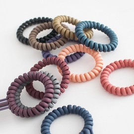Women's Hairband Spring Hair Tie Telephone Cord Matte KK395 / 머리밴드 여성 스프링헤어끈 전화선 무광 KK395