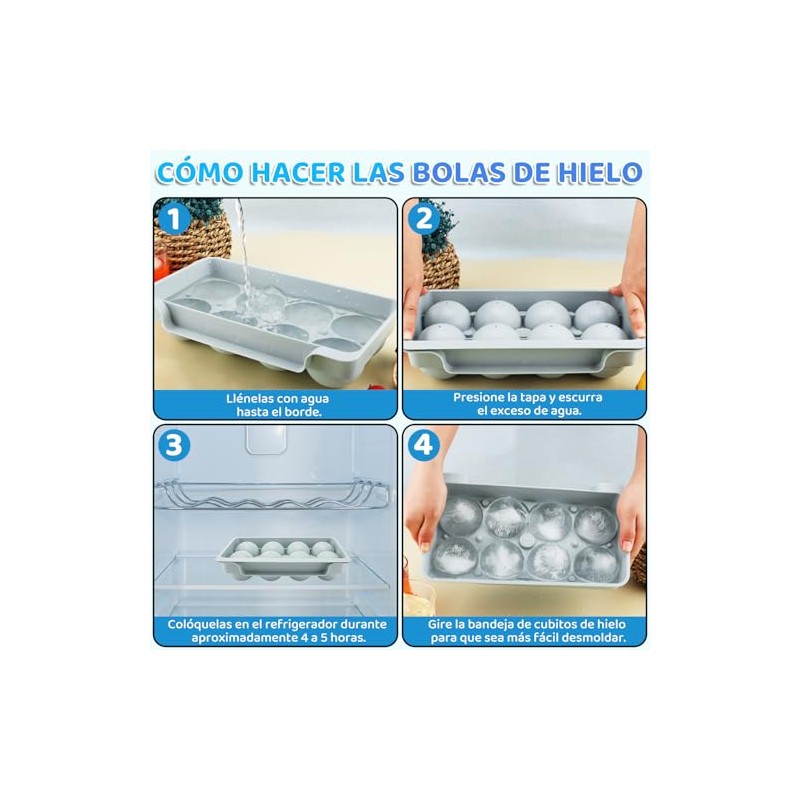 SlowTon Moldes y Bandejas para Cubitos de Hielo, Moldes para