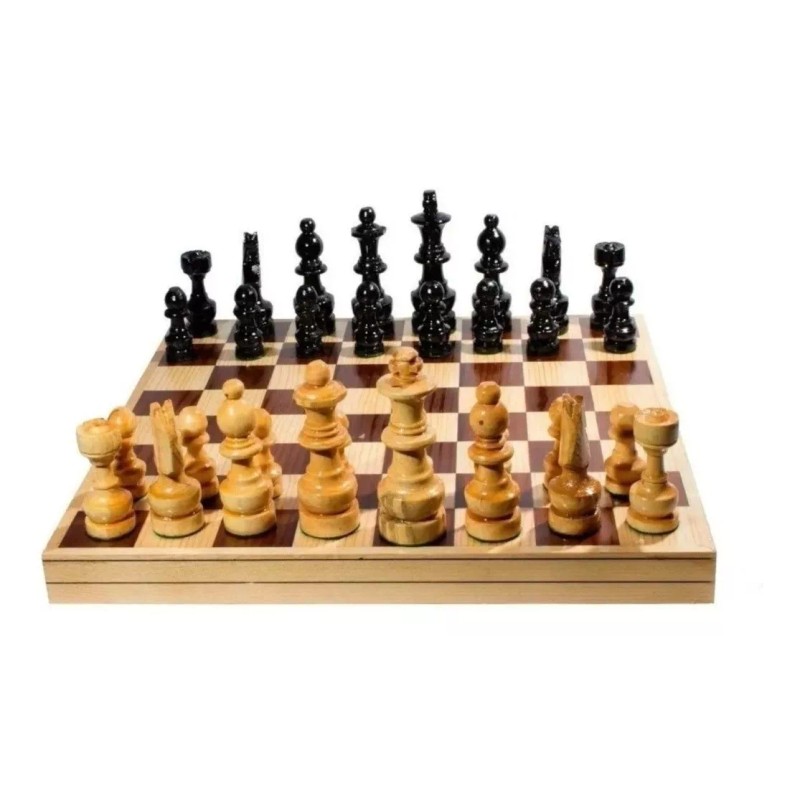 CASTILLO DIDÁCTICO Set Con 5 Ajedrez De Madera 30x30cm. 32pz.