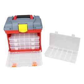 BIN BUDDY Heavy Duty Plastic Storage Box | 4 Divided Drawers with Large Top Compartment | Clear Plastic Drawers with Removable Dividers | Durable and Versatile Organizer