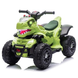 12V Kids Ride On Electric ATV,Kids Ride On Toy,Dinosaur Shape Design W/Cool Light,2WD,Multimedia Center Panel With Children's Favorite Songs,Bluetooth & Microphone Interface,Power Display For Kids 1-5 - color: BL