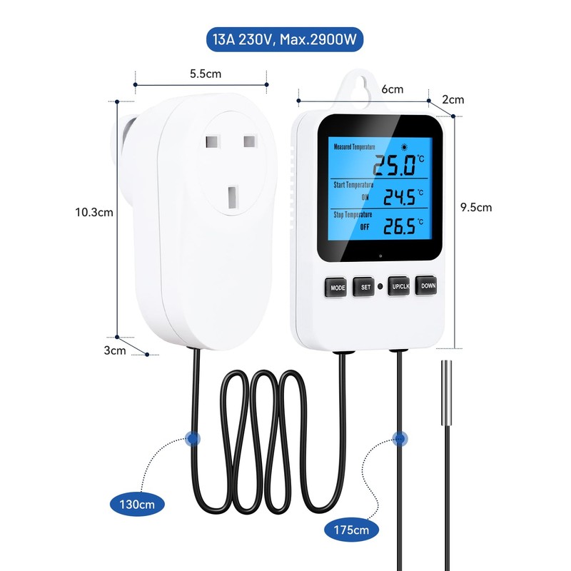 INKBIRDPLUS Thermostat Plug Socket, Temperature Controller Outlet for Heater with