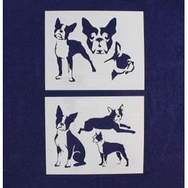 Boston Terrier Dog Stencils - 2 Piece Set