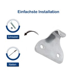 EnB, Pack of 10 or 20 2-Hole Guy Hooks, 33 x 27 mm, Extremely Durable, High Tensile Force, Tarpaulin Attachment, Mounting Hooks, Tarpaulin Hooks (EnB, 20 Pieces, 2-Hole Guy Hooks, 33 x 27 mm)