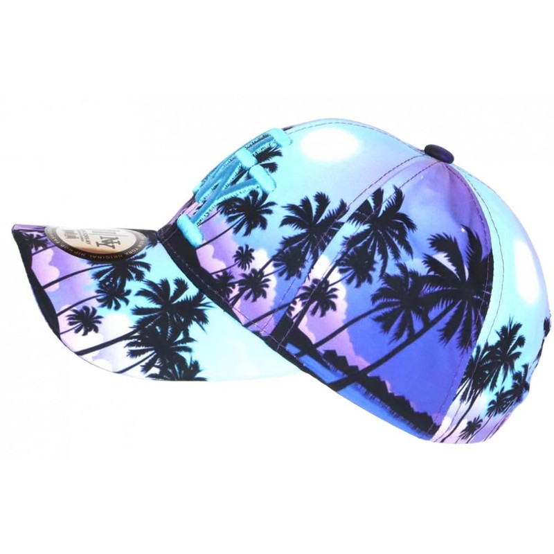 Hip Hop Honour NY Blue & Purple Tropical Palm Trees