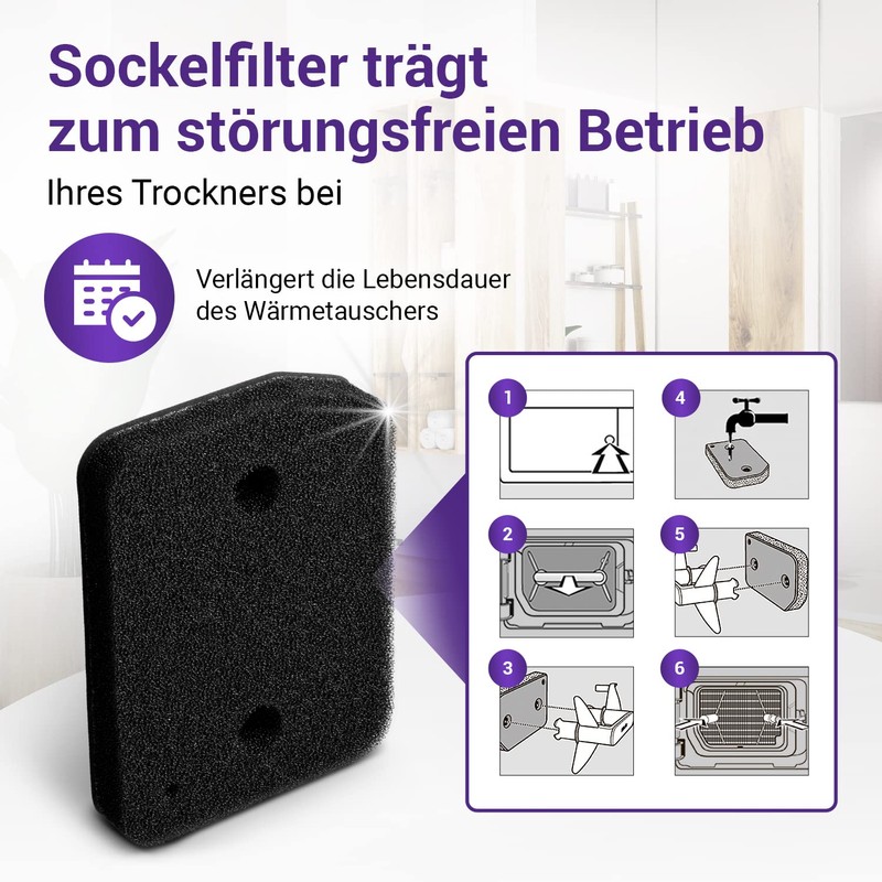 Vioks.pro Set of 2 Dryer Sponge Filter 207 x 155