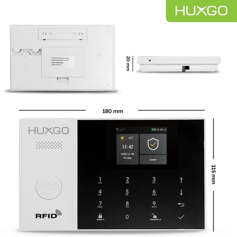HUXGO® HXA005 Wireless Alarm System Set WiFi + GSM with