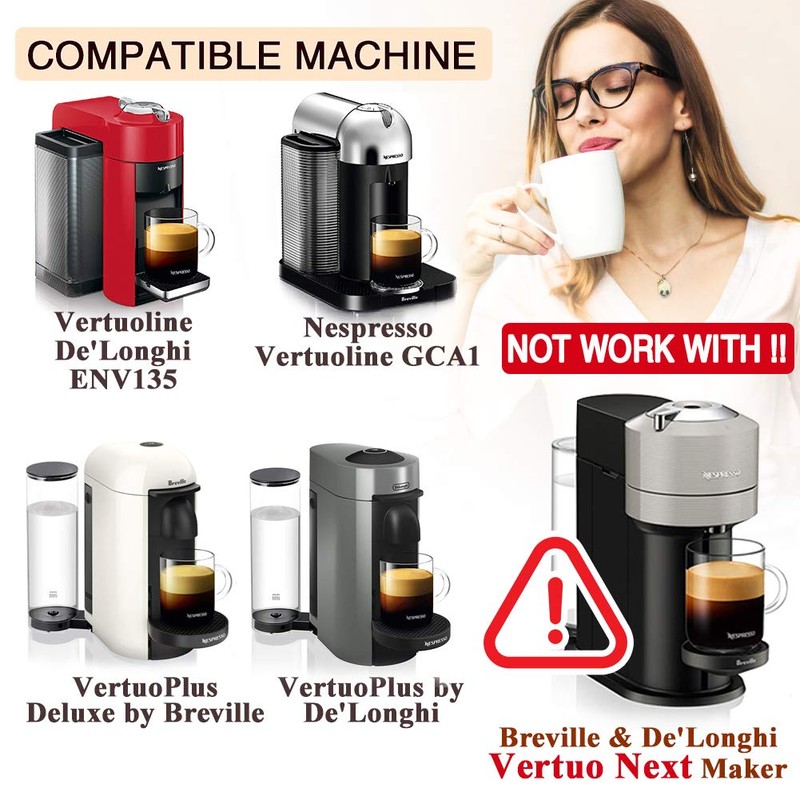 CAPMESSO Coffee Capsule, Reusable Vertuoline Pod Refillable Vertuo Capsules Stainless