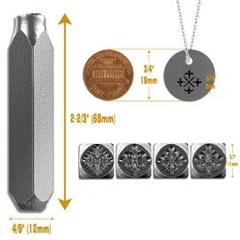 The Craft Guy 4pcs Vintage Style Metal Stamping kit 5/16" (8mm) Steel Metal Stamp - Handcrafted Iron Stamp for Jewelry, Steel, DIY Crafts, Impress Leather Stamps with Classic Patterns