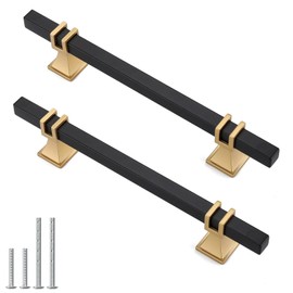 Lepatape 10 Pack 5 Inch Black and Gold Cabinet Pulls Black and Gold Cabinet Handles Kitchen Cabinet Handles Dresser Drawer Pulls Kitchen Cabinet Hardware