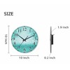 KEEPSUPER Clock Teal Sparkle Wall Clock 10 Inch Silent Non-Ticking
