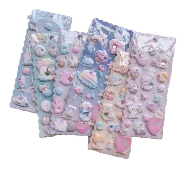 Mayatra's Kawaii 3D Stickers, Multicolor, Cute Animal Themed, Foam, Self-Adhesive,