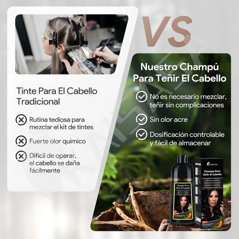 Kaisasa Shampoo Tinte Cubre Canas Natural Jengibre 500ml