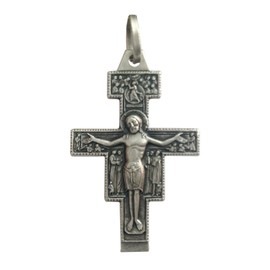 925 Sterling Silver Saint Damiano Crucifix - Faithful reproduction in silver of the Crucifix that spoke to St. Francis of Assisi