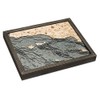 Santa Barbara/Channel Islands 3-D Nautical Wood Chart, Grey Frame, 16"