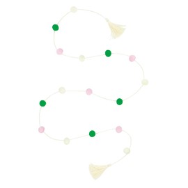 Unique 39806 Pom Garland with Tassels-1.82 m Colours, Spring Gingham
