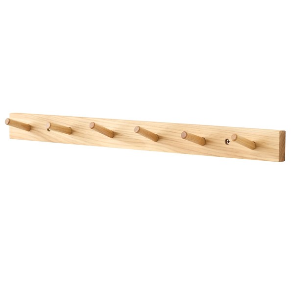 Wall Mounted Coat Rack 24 inches, Hickory Wood Wall Coat