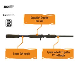 Savage Gear 7'1" Battletek Casting Rod, 1 Piece Fishing Rod with Hook Keeper, Medium | Medium Heavy Power, 12-20 lb Line Rating, 3/8-1 oz Lure Rating