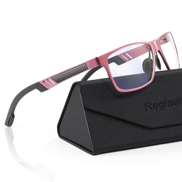 Reglaaly Blue-Light-Blocking-Glasses Men/Women Gaming Glasses Computer Screen Eyeglasses Metal Frame
