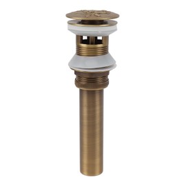 Pop Up Sink Drain Copper Sink Drain Stopper Vessel Vintage Anti Rust Sink Parts for Bathroom Kitchen With Overflow