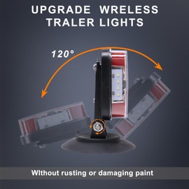 ADAURIS Wireless Trailer Lights & Towing Kit - LED (Brake/Turn/Reverse/runing) with Adjustable Base, Large Battery | IP67 Waterproof, USB-C Rechargeable, Magnetic Mount for Trucks, RVs, Boats