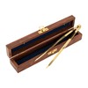 NKlaus 21 cm brass compass in wooden box, circle drawer,