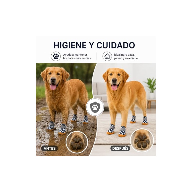 Zapatos para Perros Transpirables,4 Piezas Botas para Perro Transpirable Antideslizantes,Suelas