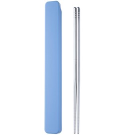 1 Pair Portable Chopsticks with Pull Design Case, Reusable Metal Stainless Steel Chopstick Travel Utensil for School Home Office Outdoor Camp Bento Box Use, Dishwasher Safe