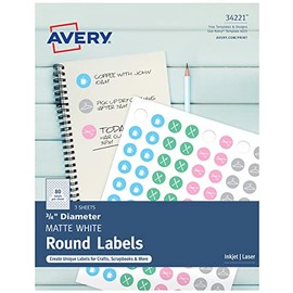 Avery White Print-to-The-Edge Easy Peel Round Labels