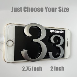 HopeWan 2 Inch Mailbox Numbers, Chrome Door Address Sign Number Stickers for Aprtment Office Home Room, Self Adhesive Install, Metal Shining, Suit for Outside or Indoor.(Silver, 2" - Set of 20)